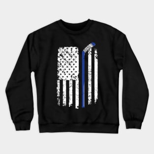 U.S. American Flag Hockey Player Crewneck Sweatshirt